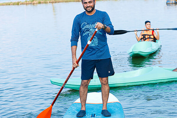  water surfing - stand up paddling in cherai