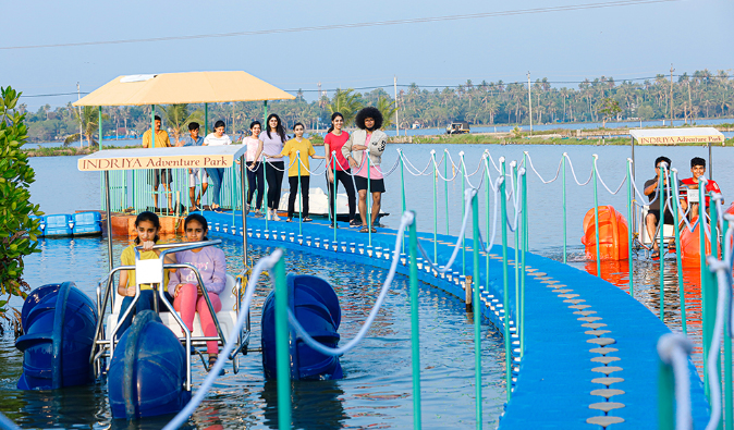 Indriya Sands Adventure Park - flaoting bridge cherai, kerala