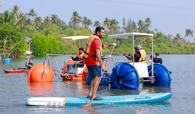water surfing in Kerala